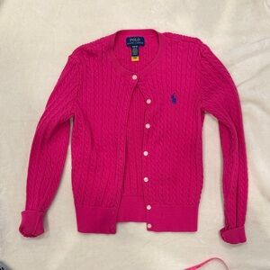 Polo Ralph Lauren Bright Pink Cable Knit Cardigan